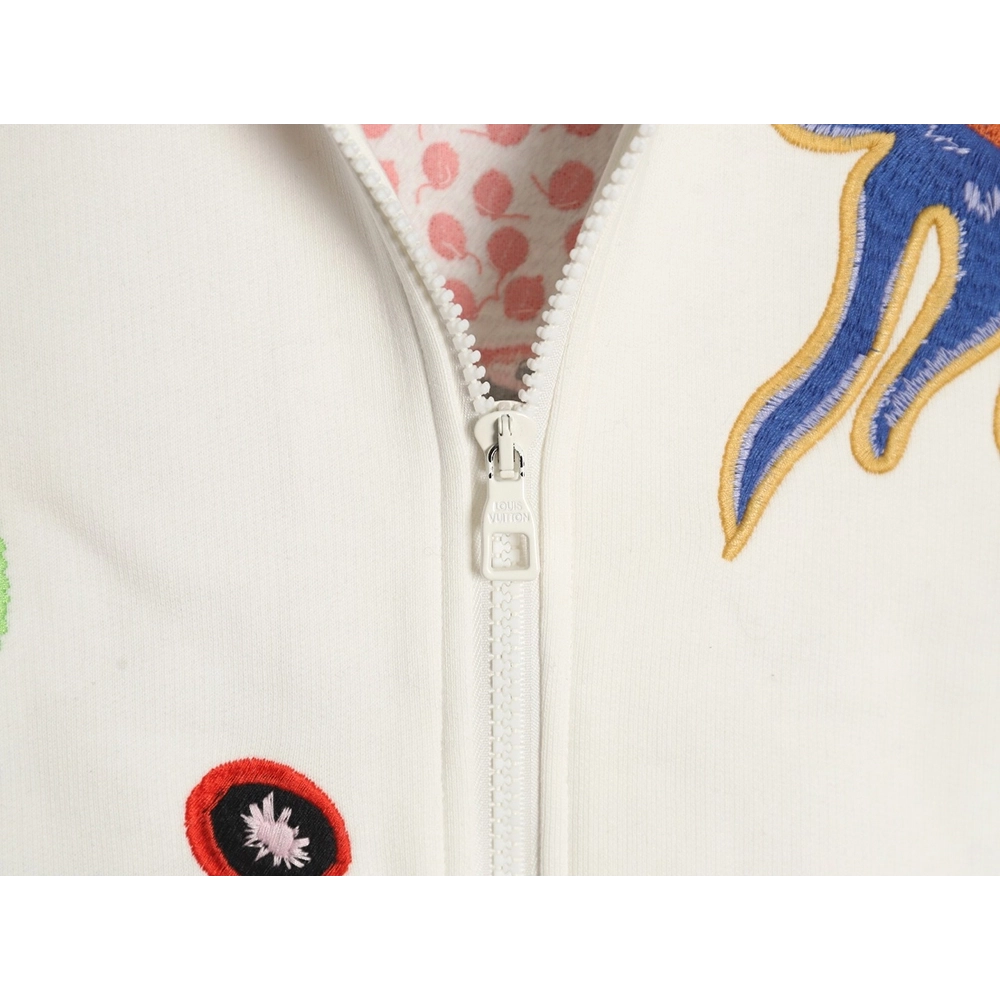 Louis Vuitton Yayoi Kusama sunfish embroidered hooded jacket,Cheap Replica Reps Louis Vuitton