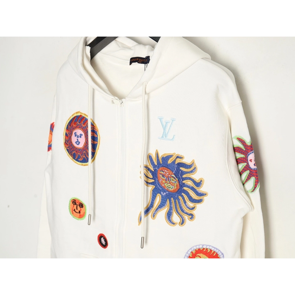 Louis Vuitton Yayoi Kusama sunfish embroidered hooded jacket,Cheap Replica Reps Louis Vuitton