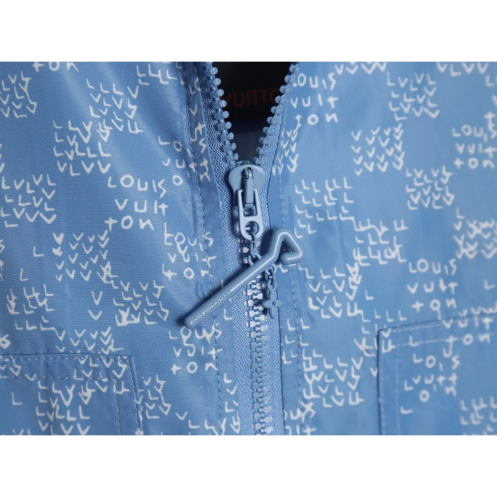 Louis Vuitton airplane gradient lettering print hooded zipup jacket,Cheap Replica Reps Louis Vuitton