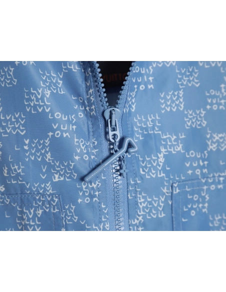 Louis Vuitton airplane gradient lettering print hooded zipup jacket,Cheap Replica Reps Louis Vuitton