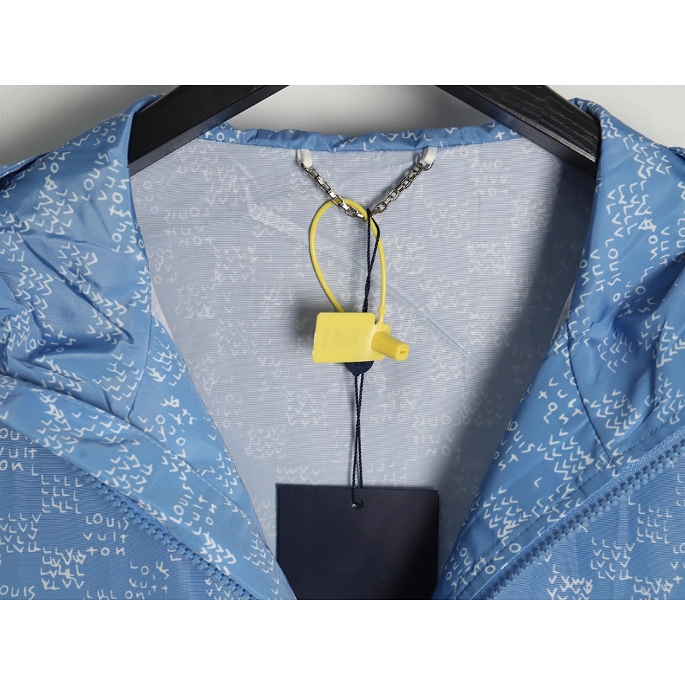 Louis Vuitton airplane gradient lettering print hooded zipup jacket,Cheap Replica Reps Louis Vuitton
