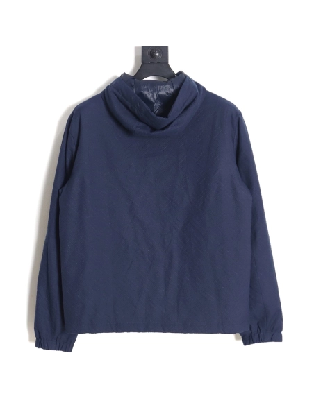 Fendi monogram pattern zipper hooded jacket,Cheap Replica Reps Fendi