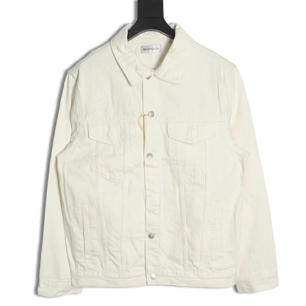Balenciaga classic back lettering denim jacket 4650,Cheap Replica Reps Balenciaga