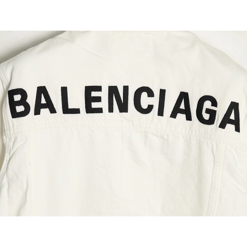 Balenciaga classic back lettering denim jacket 4650,Cheap Replica Reps Balenciaga