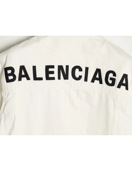 Balenciaga classic back lettering denim jacket 4650,Cheap Replica Reps Balenciaga