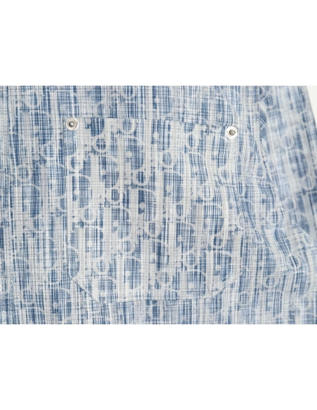 Dior classic all over print monogram denim shirt jacket 3841,Cheap Replica Reps Dior