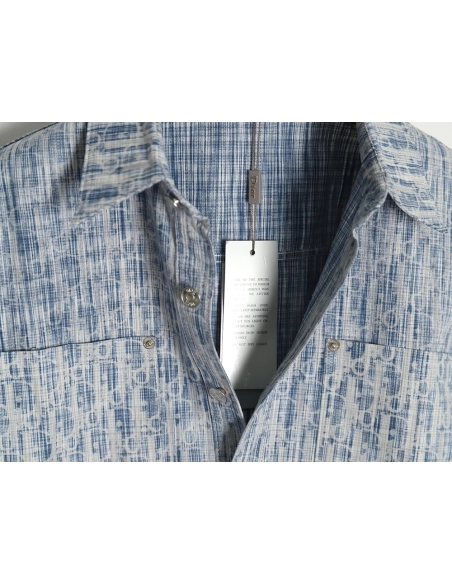 Dior classic all over print monogram denim shirt jacket 3841,Cheap Replica Reps Dior