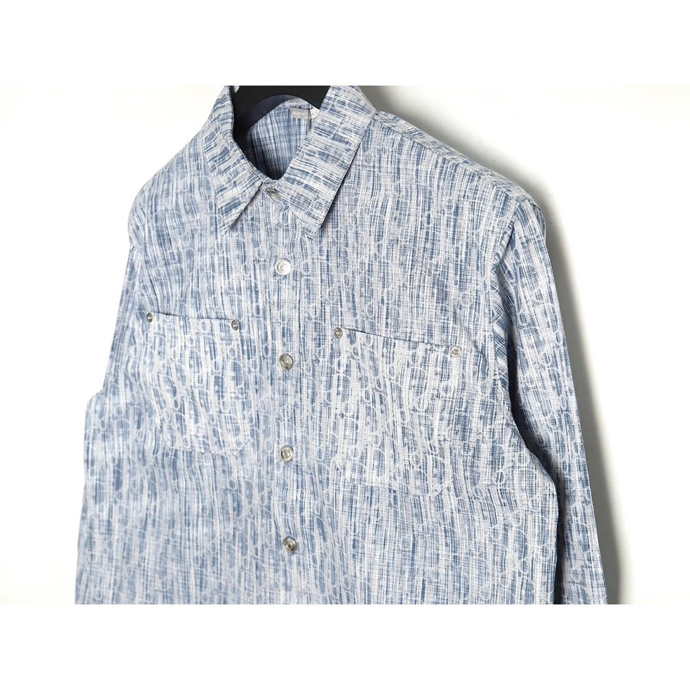 Dior classic all over print monogram denim shirt jacket 3841,Cheap Replica Reps Dior