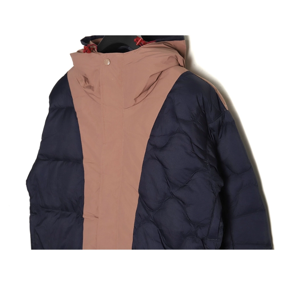 The North Face colorblock print zipup hooded down jacket TSK1,Cheap Replica Reps The North Face