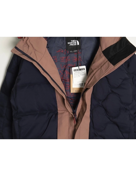 The North Face colorblock print zipup hooded down jacket TSK1,Cheap Replica Reps The North Face