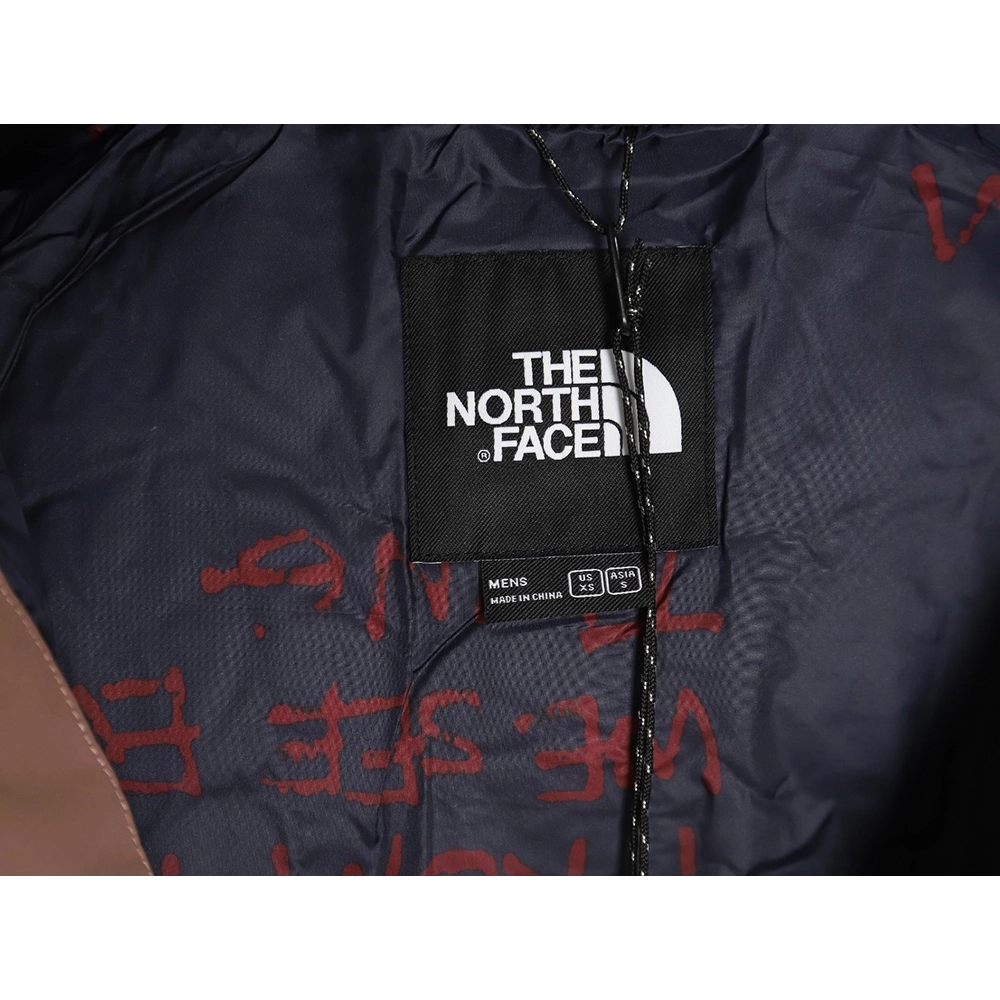 The North Face colorblock print zipup hooded down jacket TSK1,Cheap Replica Reps The North Face