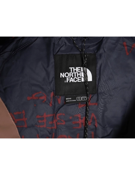 The North Face colorblock print zipup hooded down jacket TSK1,Cheap Replica Reps The North Face