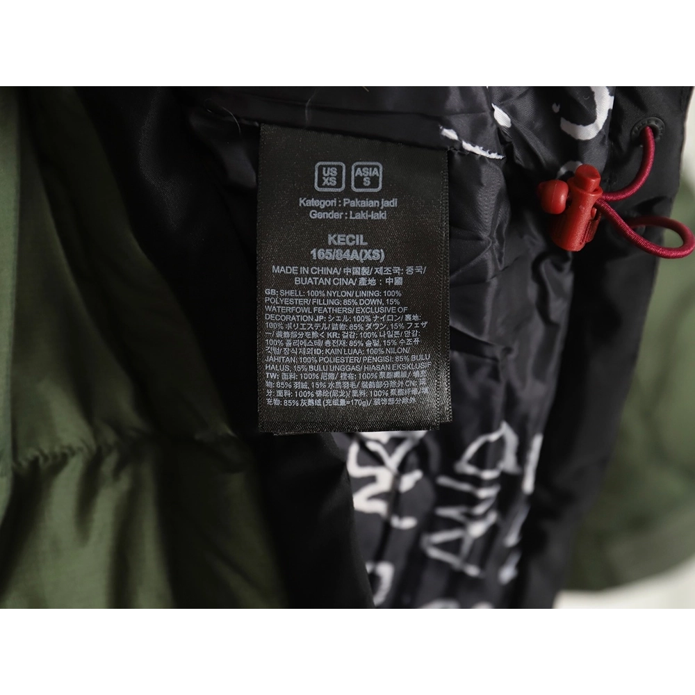 The North Face colorblock print zipup hooded down jacket,Cheap Replica Reps The North Face