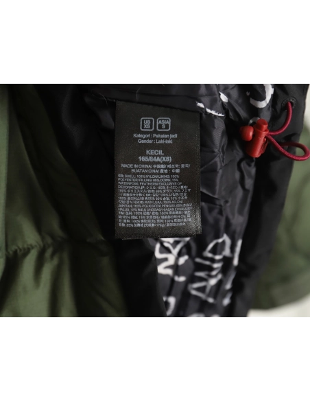 The North Face colorblock print zipup hooded down jacket,Cheap Replica Reps The North Face