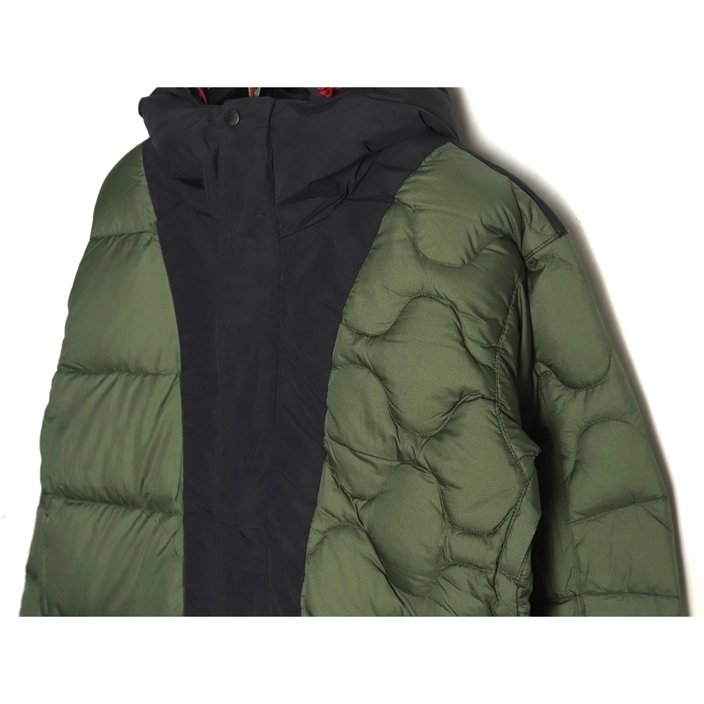 The North Face colorblock print zipup hooded down jacket,Cheap Replica Reps The North Face