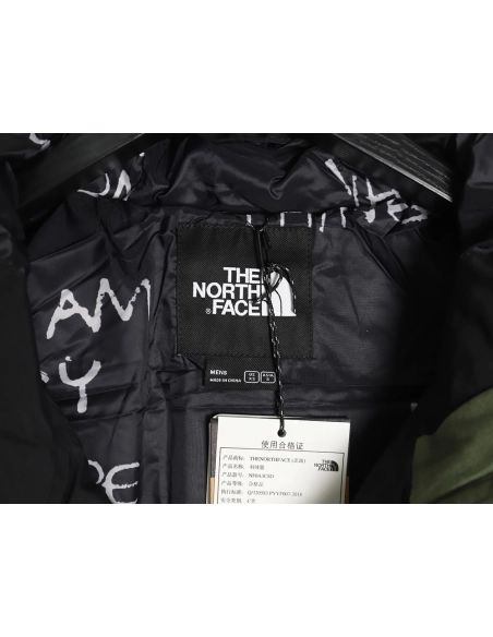 The North Face colorblock print zipup hooded down jacket,Cheap Replica Reps The North Face