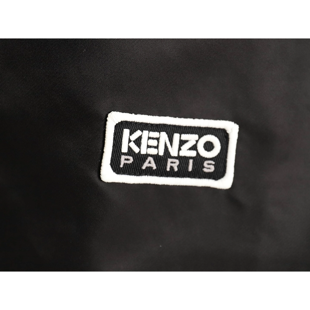 Kenzo black label white embroidery thin cotton stand collar jacket,Cheap Replica Reps Kenzo