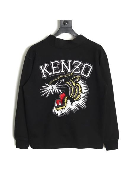 Kenzo Tiger Head Embroidered Cardigan Sweatshirt,Cheap Replica Reps Kenzo