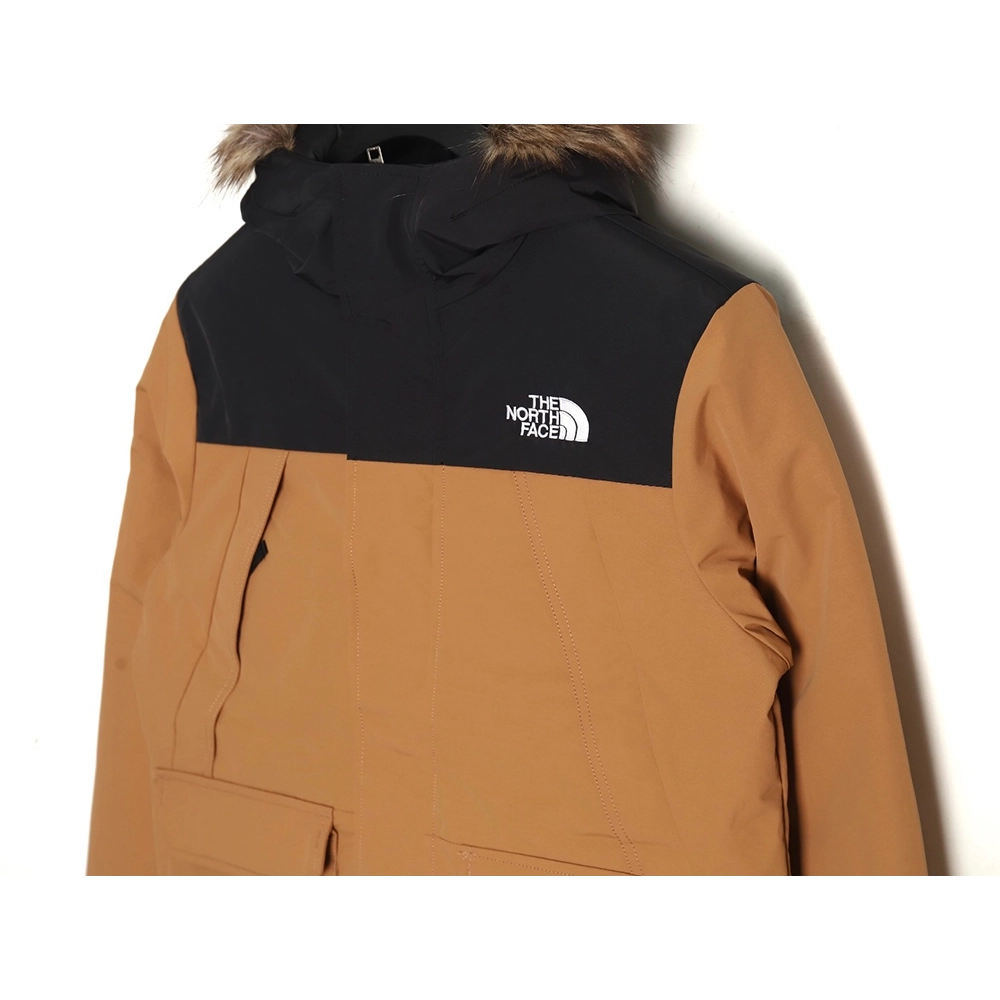 The North Face Logo Embroidered Hooded Fur Collar Down Jacket,Cheap Replica Reps The North Face