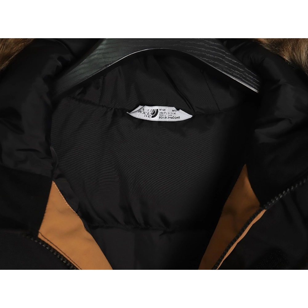 The North Face Logo Embroidered Hooded Fur Collar Down Jacket,Cheap Replica Reps The North Face