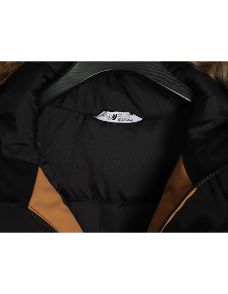 The North Face Logo Embroidered Hooded Fur Collar Down Jacket,Cheap Replica Reps The North Face