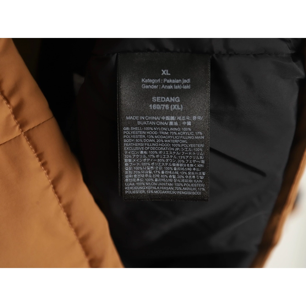 The North Face Logo Embroidered Hooded Fur Collar Down Jacket,Cheap Replica Reps The North Face