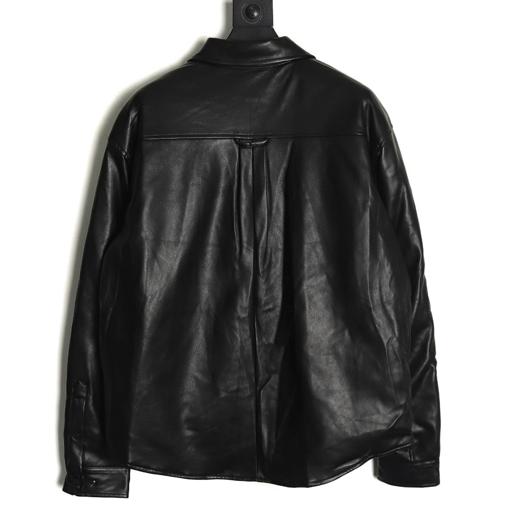 Balenciaga Parka Zip Hooded Leather Jacket,Cheap Replica Reps Balenciaga