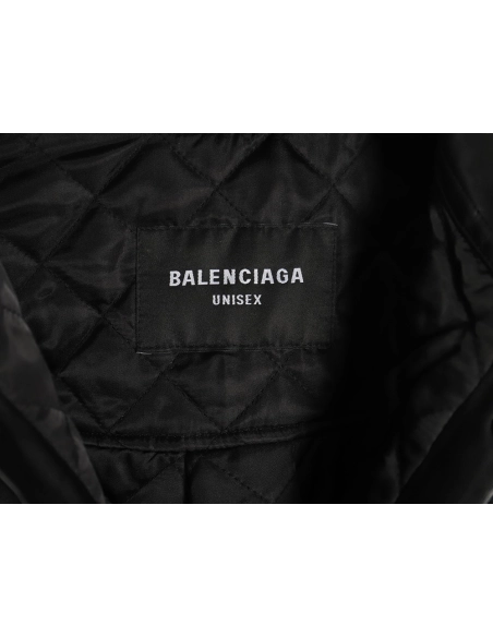 Balenciaga Parka Zip Hooded Leather Jacket,Cheap Replica Reps Balenciaga