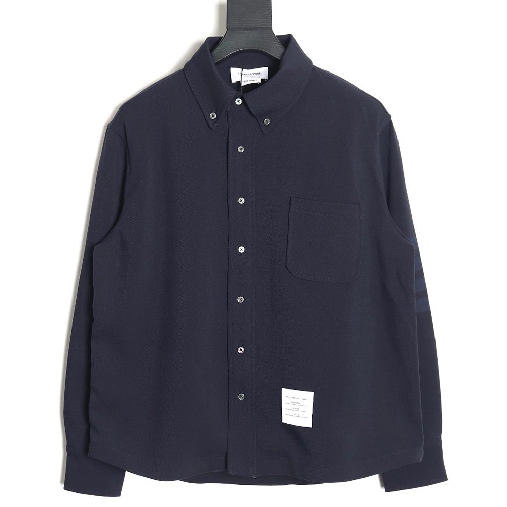 Thom Browne patchwork contrast shirt jacket TSK1,Cheap Replica Reps Thom Browne
