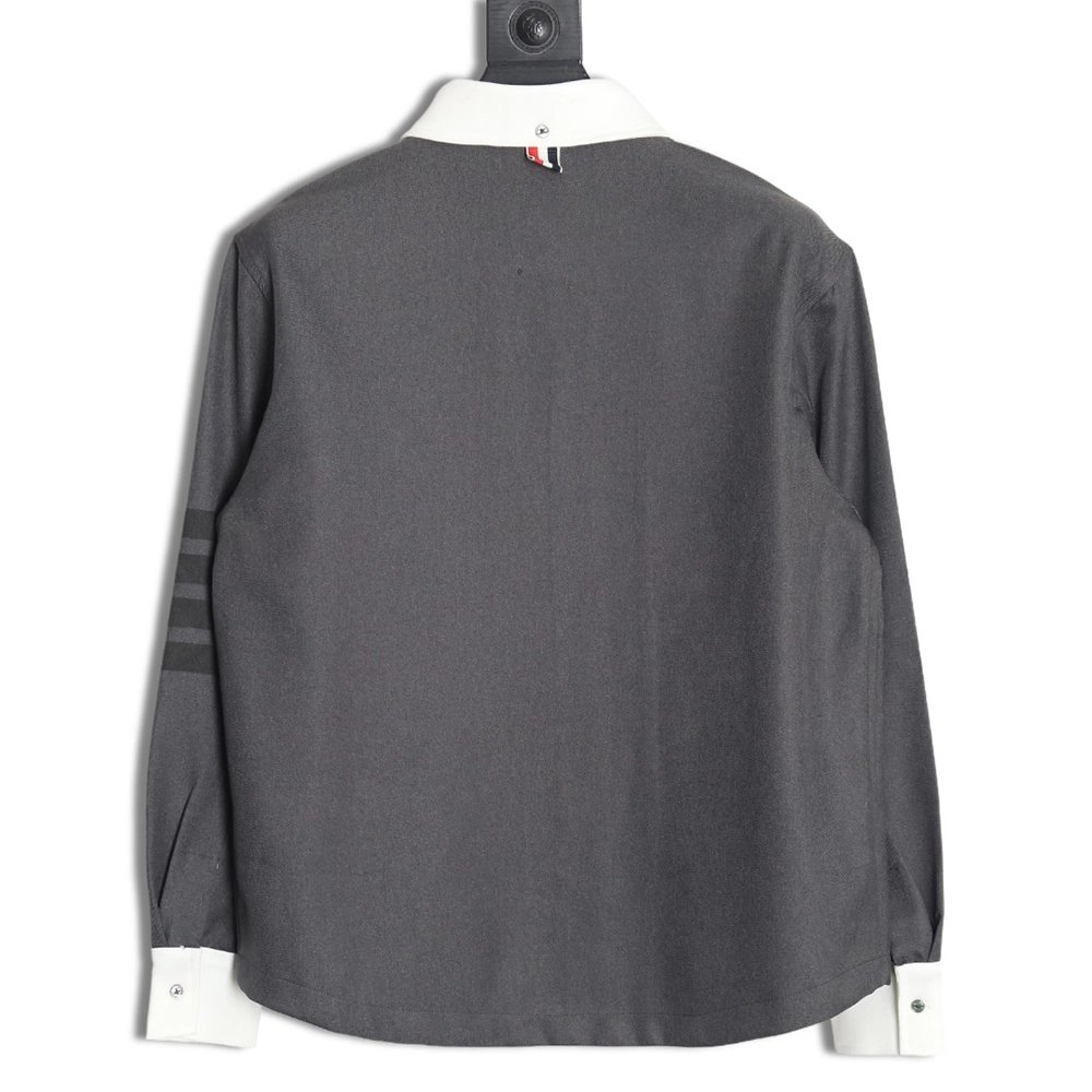 Thom Browne patchwork contrast shirt jacket,Cheap Replica Reps Thom Browne