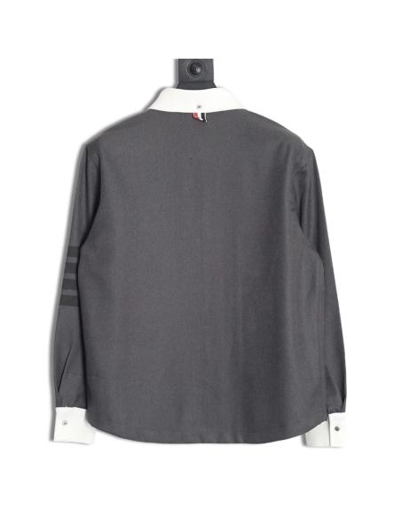Thom Browne patchwork contrast shirt jacket,Cheap Replica Reps Thom Browne