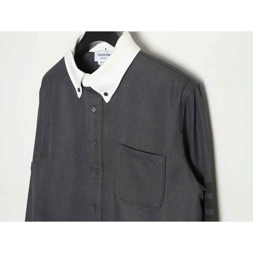 Thom Browne patchwork contrast shirt jacket,Cheap Replica Reps Thom Browne