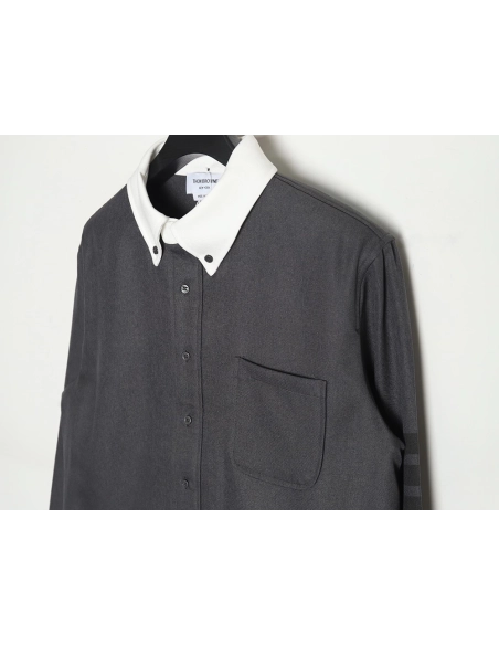 Thom Browne patchwork contrast shirt jacket,Cheap Replica Reps Thom Browne