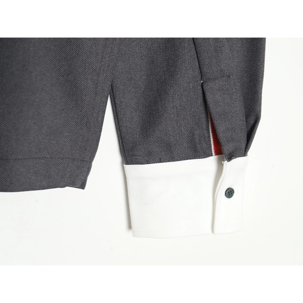Thom Browne patchwork contrast shirt jacket,Cheap Replica Reps Thom Browne