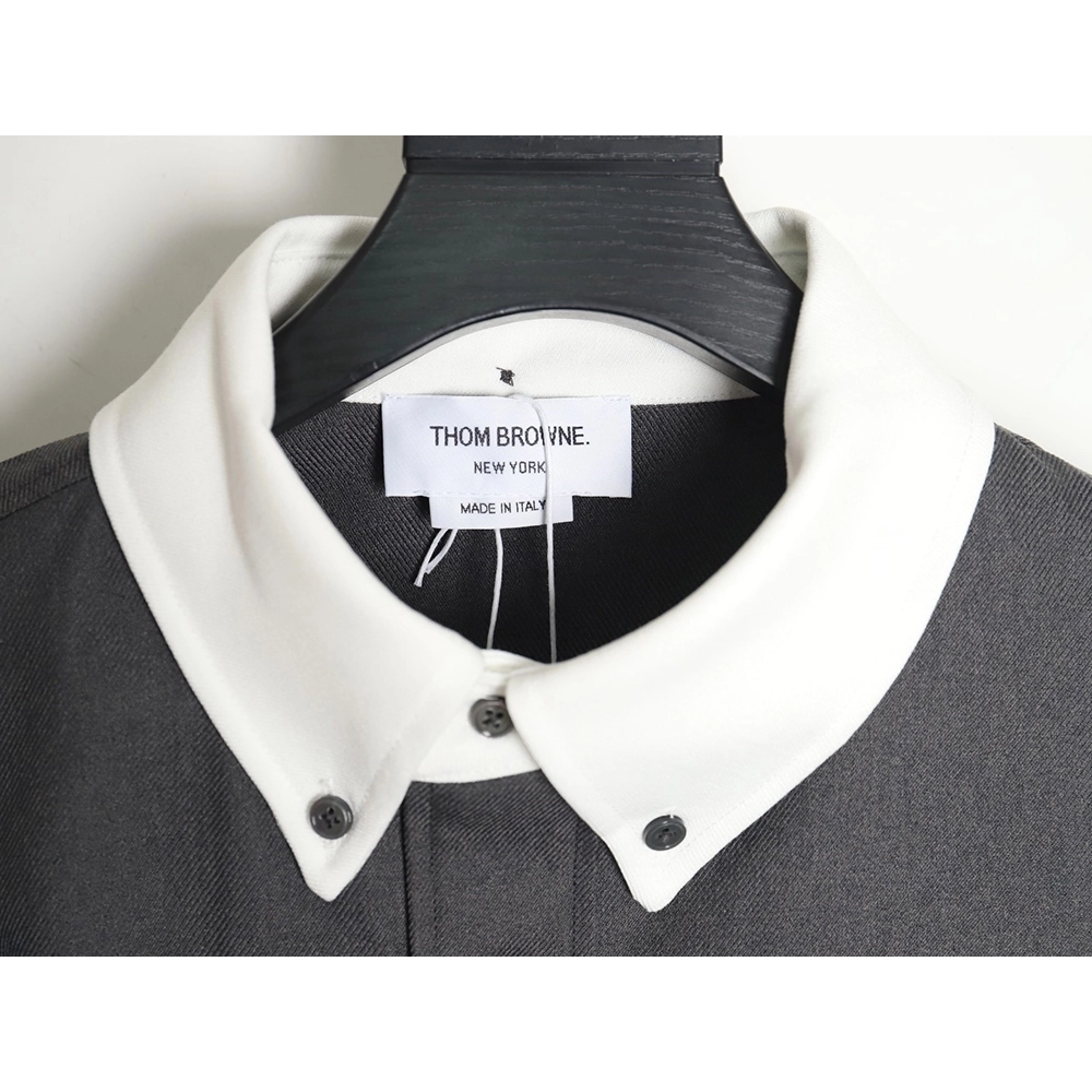 Thom Browne patchwork contrast shirt jacket,Cheap Replica Reps Thom Browne
