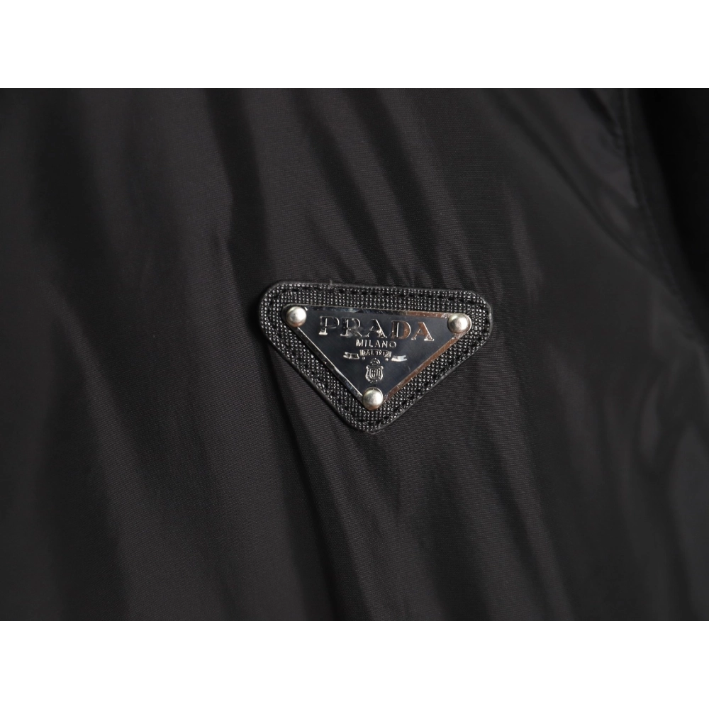 Prada inverted triangle logo knitted patchwork jacket,Cheap Replica Reps Prada