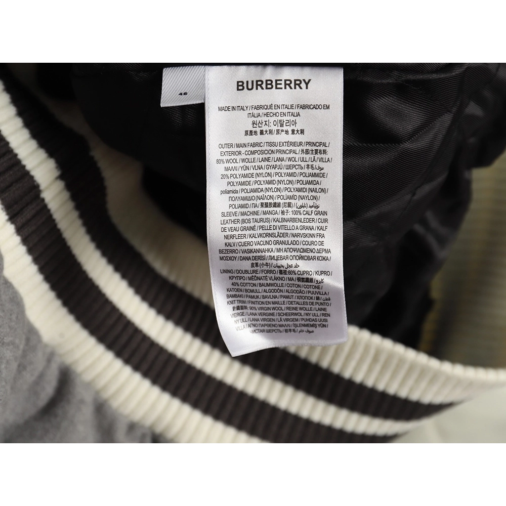 Burberry Grey Paneled Baseball Jacket,Cheap Replica Reps Burberry