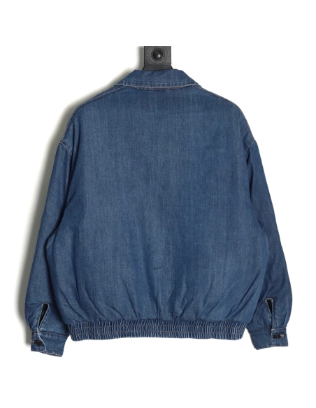 Miu Miu denim down jacket with embroidery,Cheap Replica Reps Miu Miu