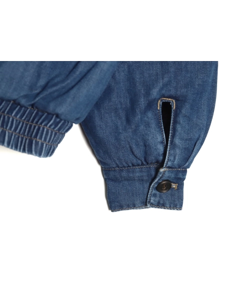 Miu Miu denim down jacket with embroidery,Cheap Replica Reps Miu Miu