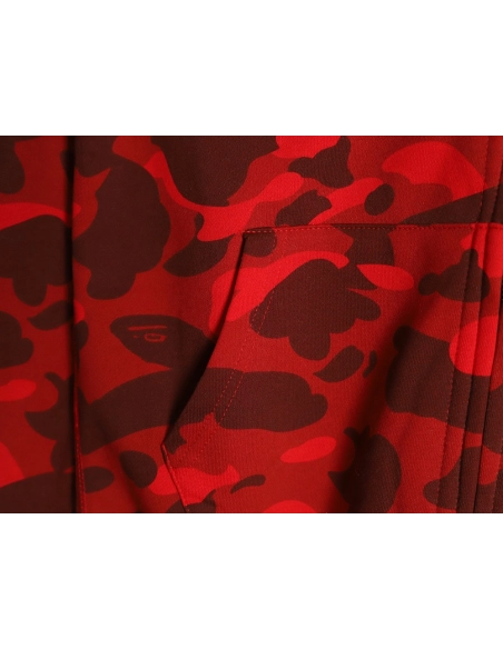 Bape shark head tiger head zipper camouflage double hoodie TSK1,Cheap Replica Reps Bape