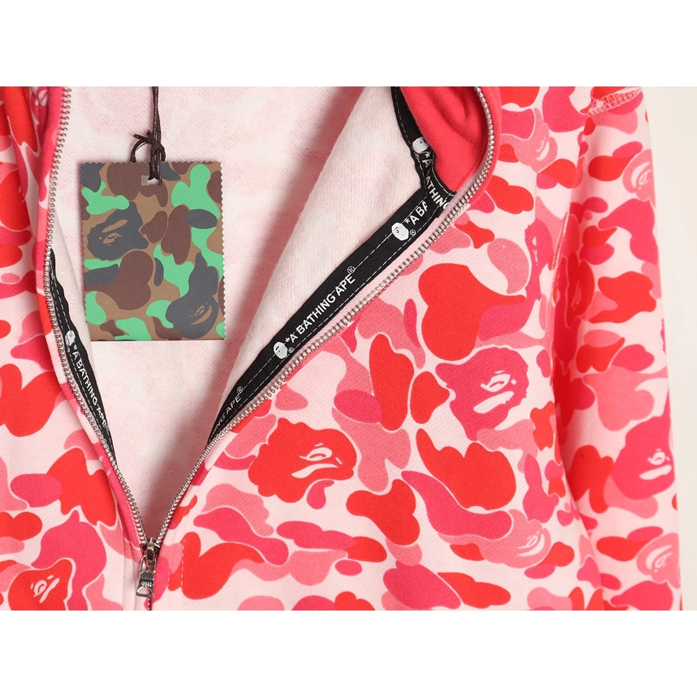Bape shark head tiger head zipper camouflage double hoodie,Cheap Replica Reps Bape