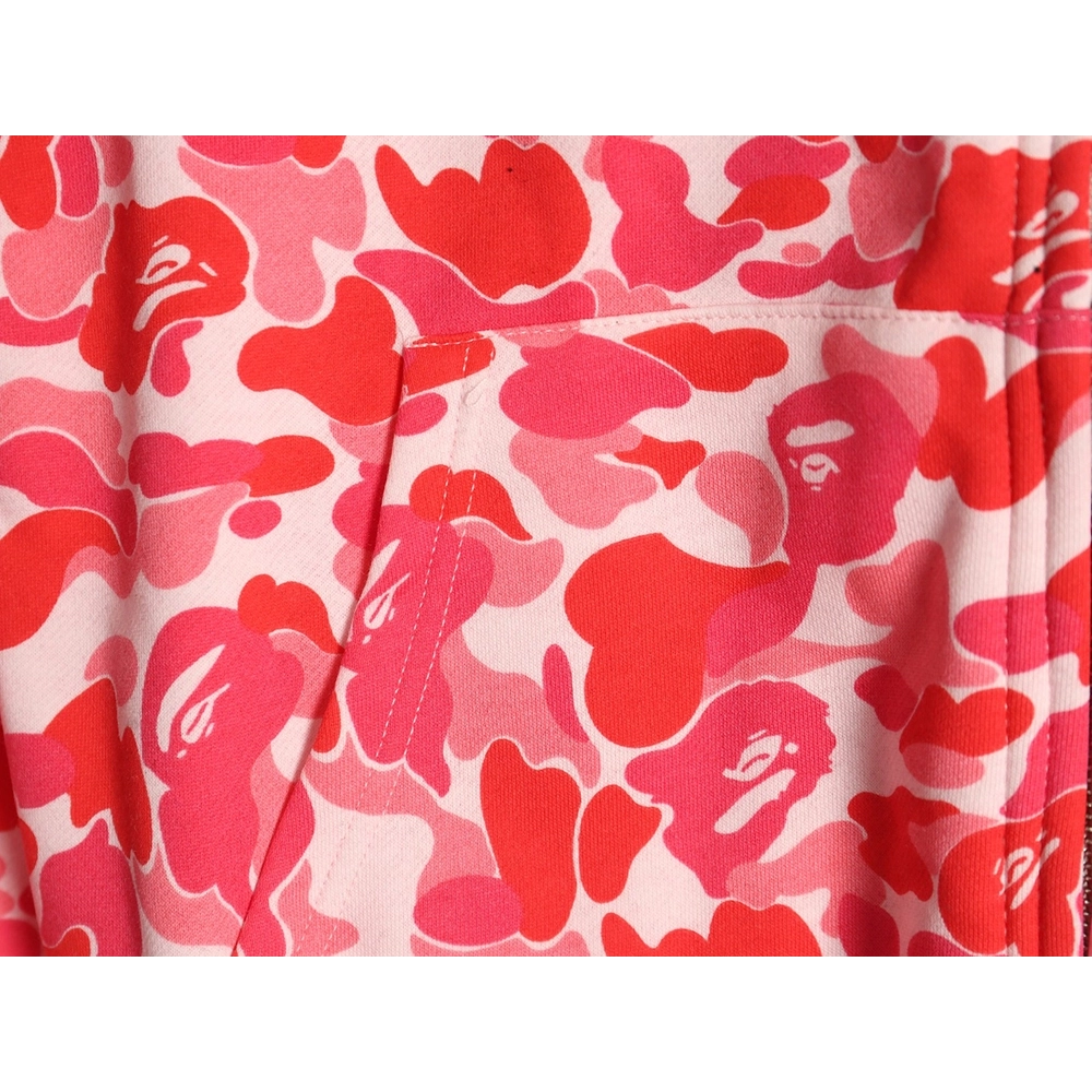 Bape shark head tiger head zipper camouflage double hoodie,Cheap Replica Reps Bape