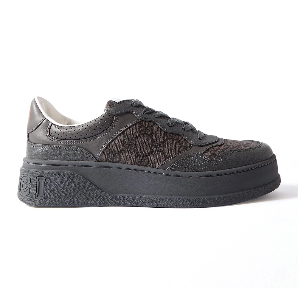 Gucci Lace Up Sneaker GG Monogram Grey,GUCCI SHOES,Other Brand Sneakers