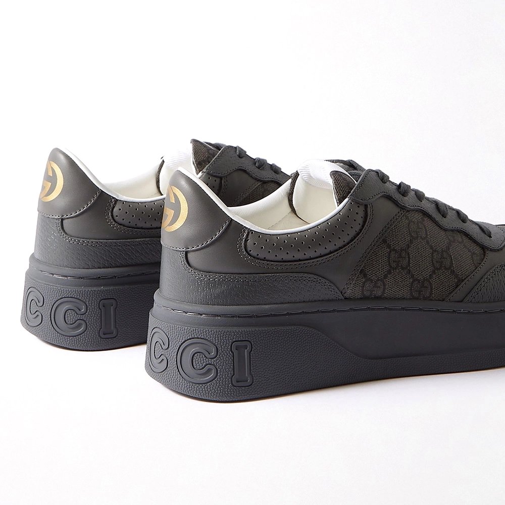Gucci Lace Up Sneaker GG Monogram Grey,GUCCI SHOES,Other Brand Sneakers