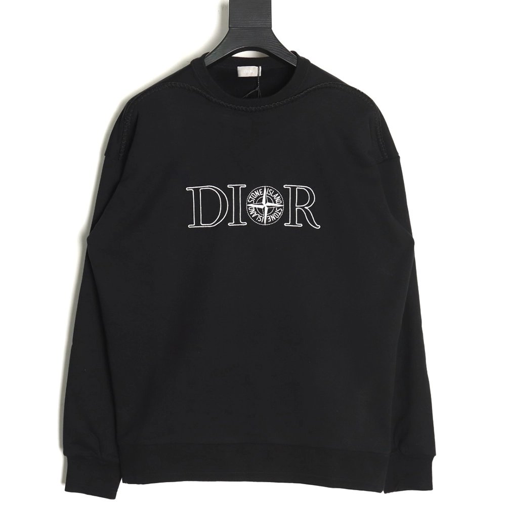 Dior x Stone island joint embroidered sweatshirt,Dior Sweatshirt,Sweatshirt,APPAREL