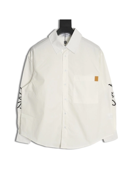 Loewe double sleeve embroidered logo shirt,Loewe Shirt,Shirt,APPAREL
