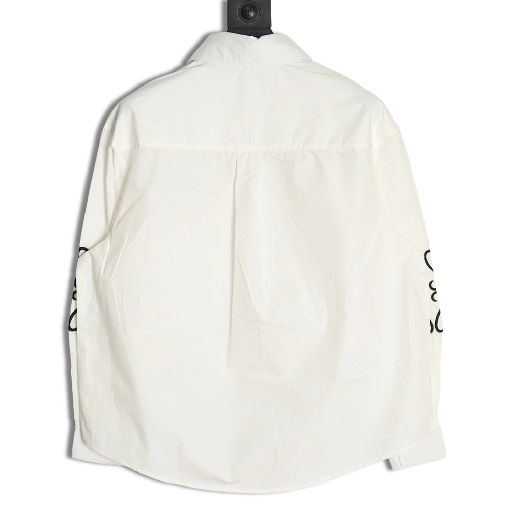 Loewe double sleeve embroidered logo shirt,Loewe Shirt,Shirt,APPAREL
