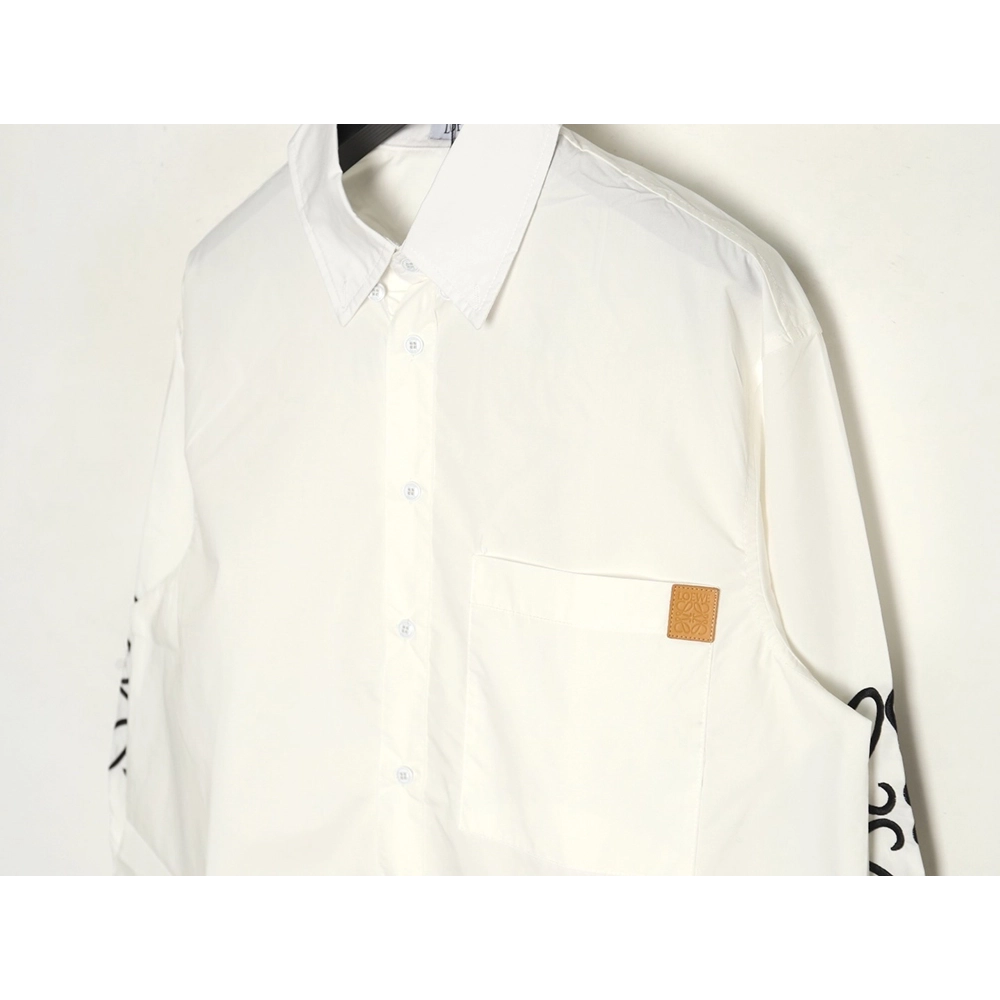 Loewe double sleeve embroidered logo shirt,Loewe Shirt,Shirt,APPAREL