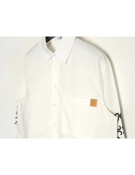 Loewe double sleeve embroidered logo shirt,Loewe Shirt,Shirt,APPAREL