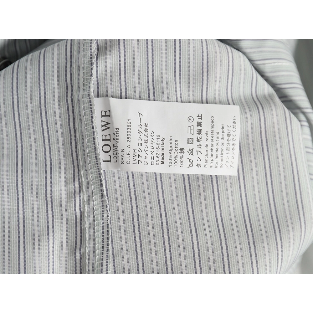 Loewe Pocket Guinea Fowl Embroidery Lapel Shirt,Loewe Shirt,Shirt,APPAREL